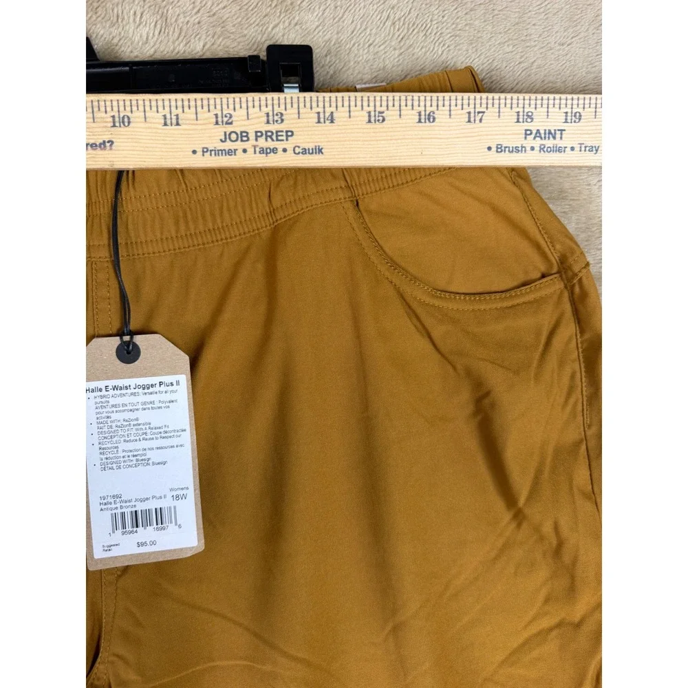 prAna Halle E-Waist Jogger Plus II Antique Bronze Brown Hiking Pants 18W NEW